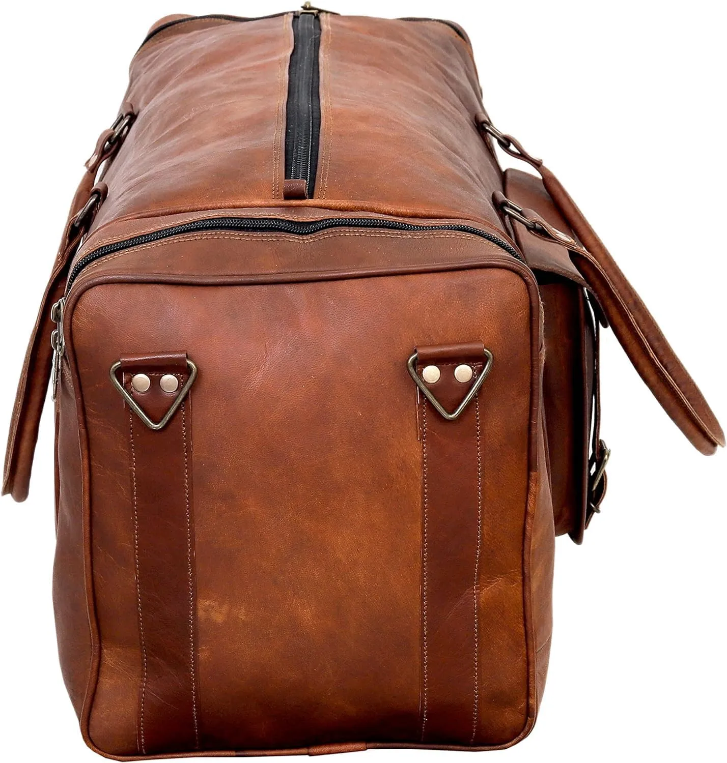 Leather Duffle Bag for Men 34 Inch Luggage Handmade Duffel Bag Large Carry On Luggage Weekender Travel Duffle Bags Overnight Gym Sports Bag For Airplanes Men And Women