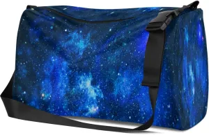 Leather Sport Gym Bag A Vast Illustration Of The Universe Weekender Bag for Women and Men Carry On Bag Star Pattern Travel Duffel Bag