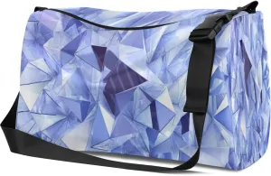 Leather Sport Gym Bag Crystal Clear Crystal Weekender Bag for Women and Men Carry On Bag Geometric Triangle Travel Duffel Bag