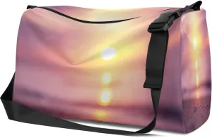 Leather Sport Gym Bag Sunrise On The Horizon Weekender Bag for Women and Men Carry On Bag Beach Travel Duffel Bag