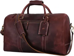 Leather Travel Duffel Bag | Gym Sports Bag Airplane Luggage Carry-On Bag | Gift for Father's Day by Aaron Leather Goods
