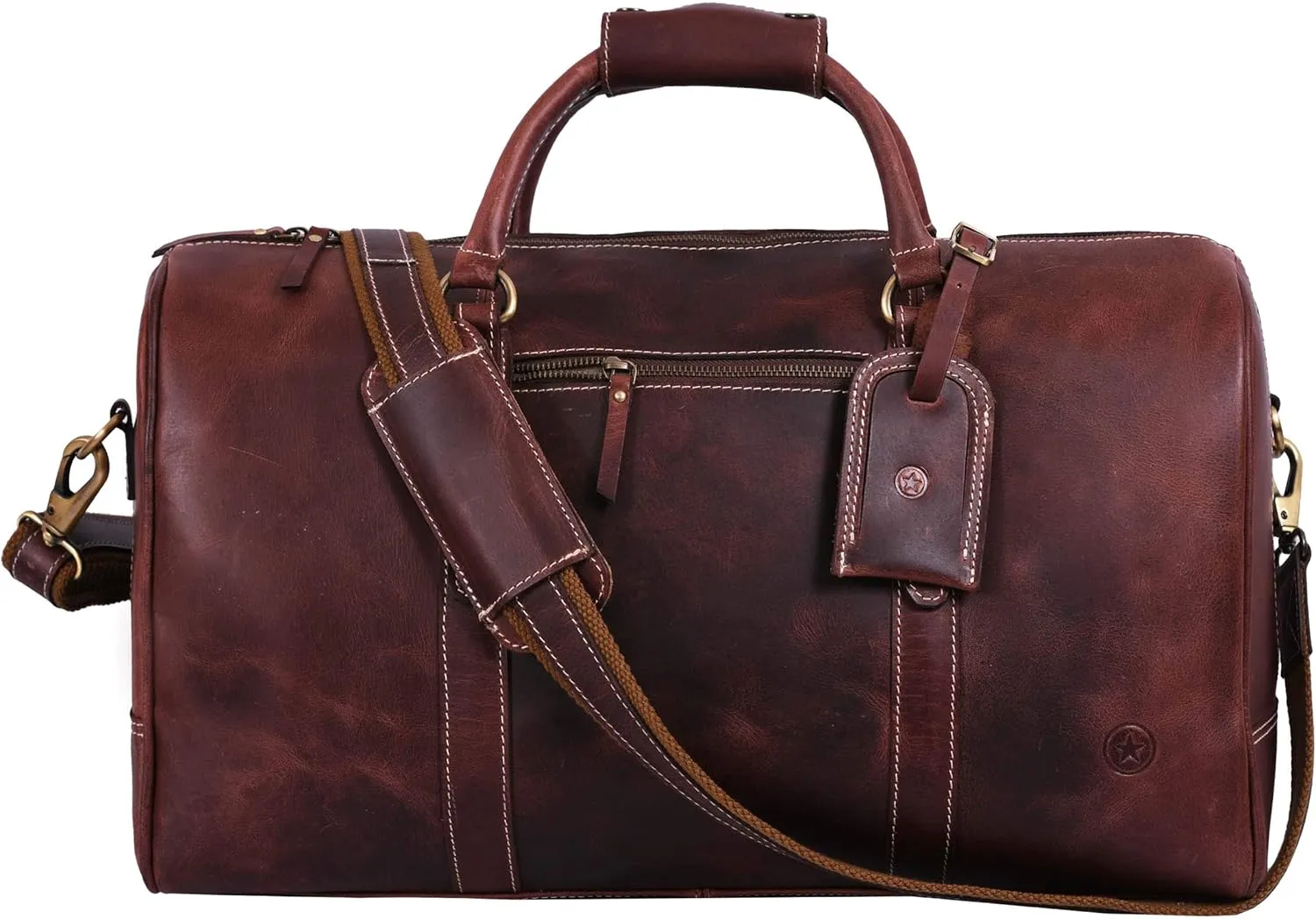 Leather Travel Duffel Bag | Gym Sports Bag Airplane Luggage Carry-On Bag | Gift for Father's Day by Aaron Leather Goods