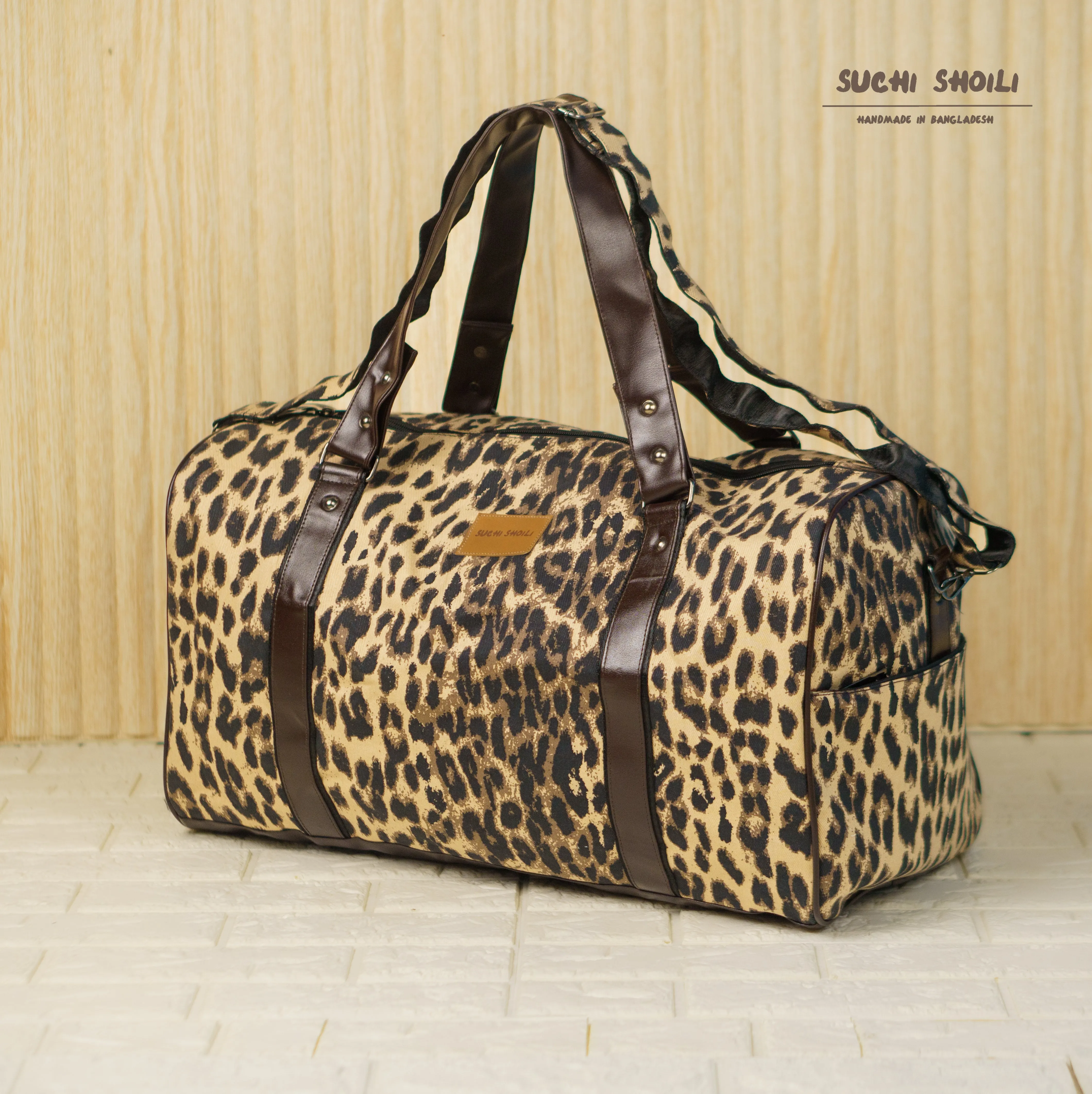 Leopardskin Square Duffel Bag