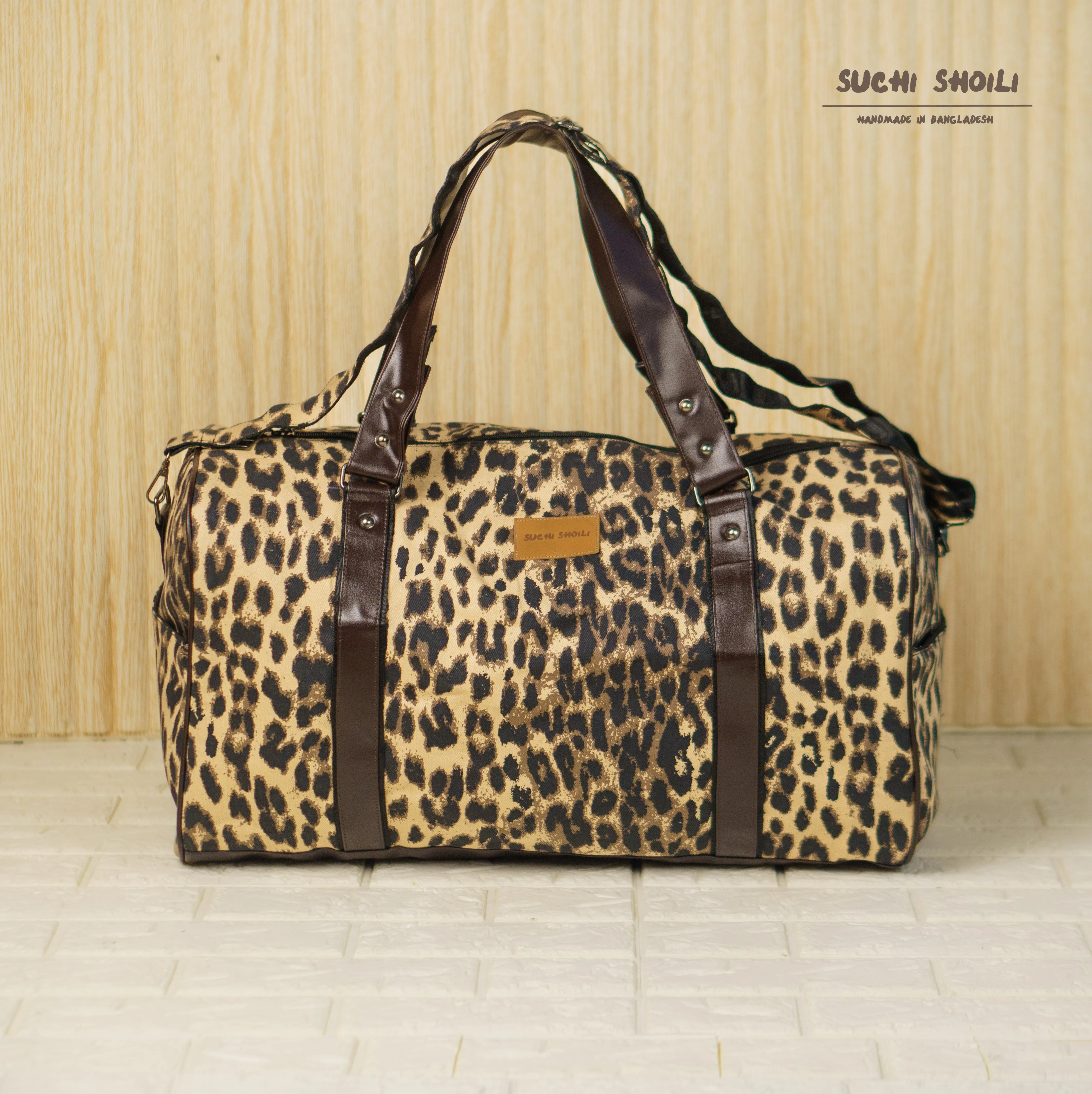 Leopardskin Square Duffel Bag
