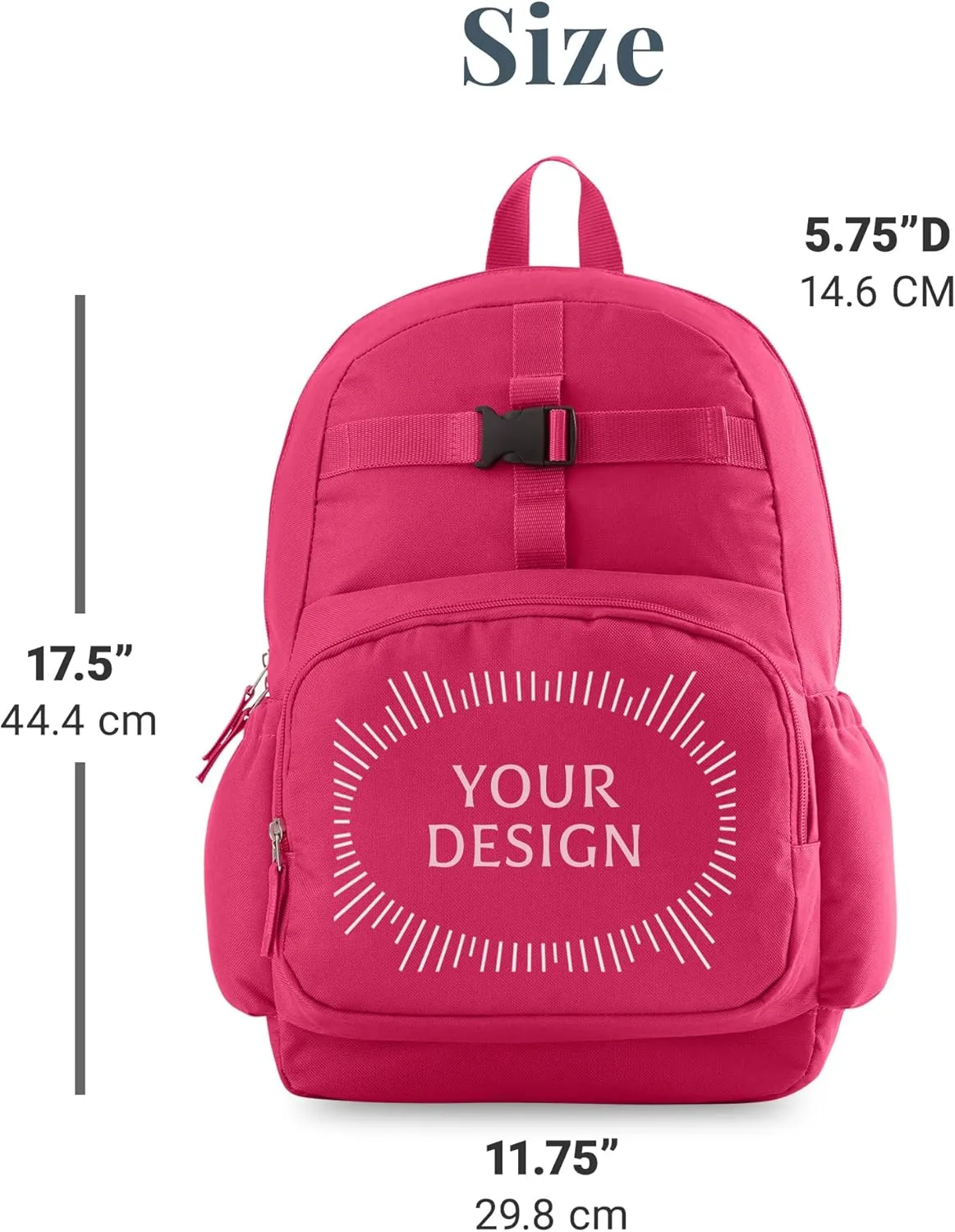 Let's Make Memories Kids Backpack for School - Personalized Back to School Supplies - Bookbag with Lunch Box - Pink - Rainbow