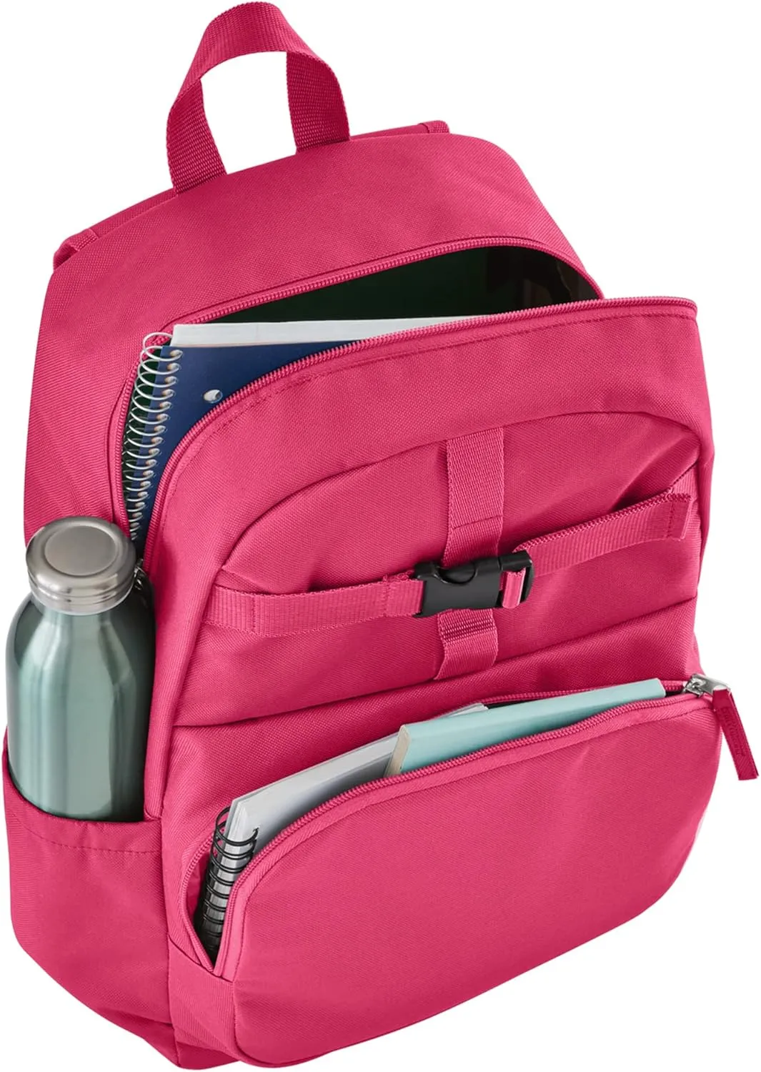 Let's Make Memories Kids Backpack for School - Personalized Back to School Supplies - Bookbag with Lunch Box - Pink - Rainbow