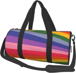 LGBT Rainbow Gay Pride Flag IGBTQ flag Round Travel Duffel Bag Large Capacity Gym Sports Bags for Hiking Vacation Trips