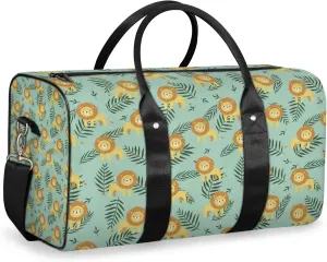Lion Travel Duffle Bag, Weekender Bags for Women Men, Carry on Overnight Bag Waterproof Gym Bags, Hospital Bag for Labor and Delivery