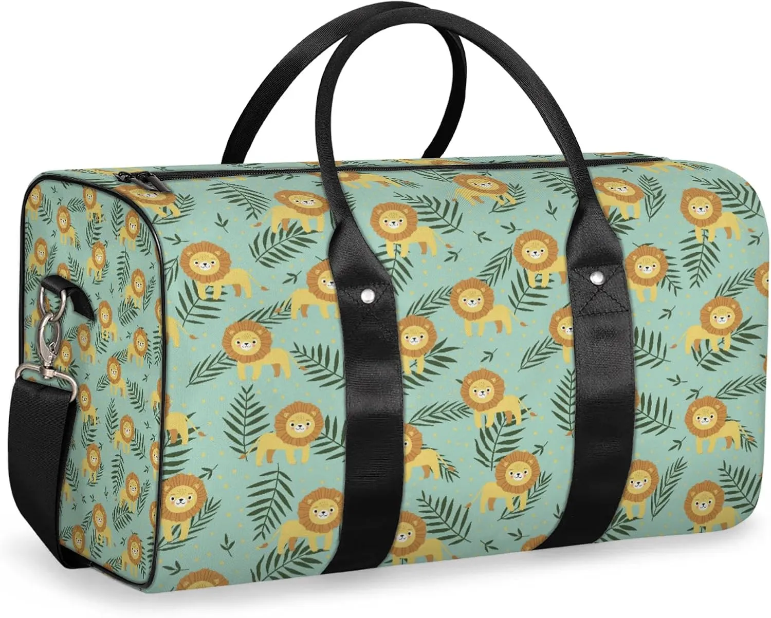 Lion Travel Duffle Bag, Weekender Bags for Women Men, Carry on Overnight Bag Waterproof Gym Bags, Hospital Bag for Labor and Delivery