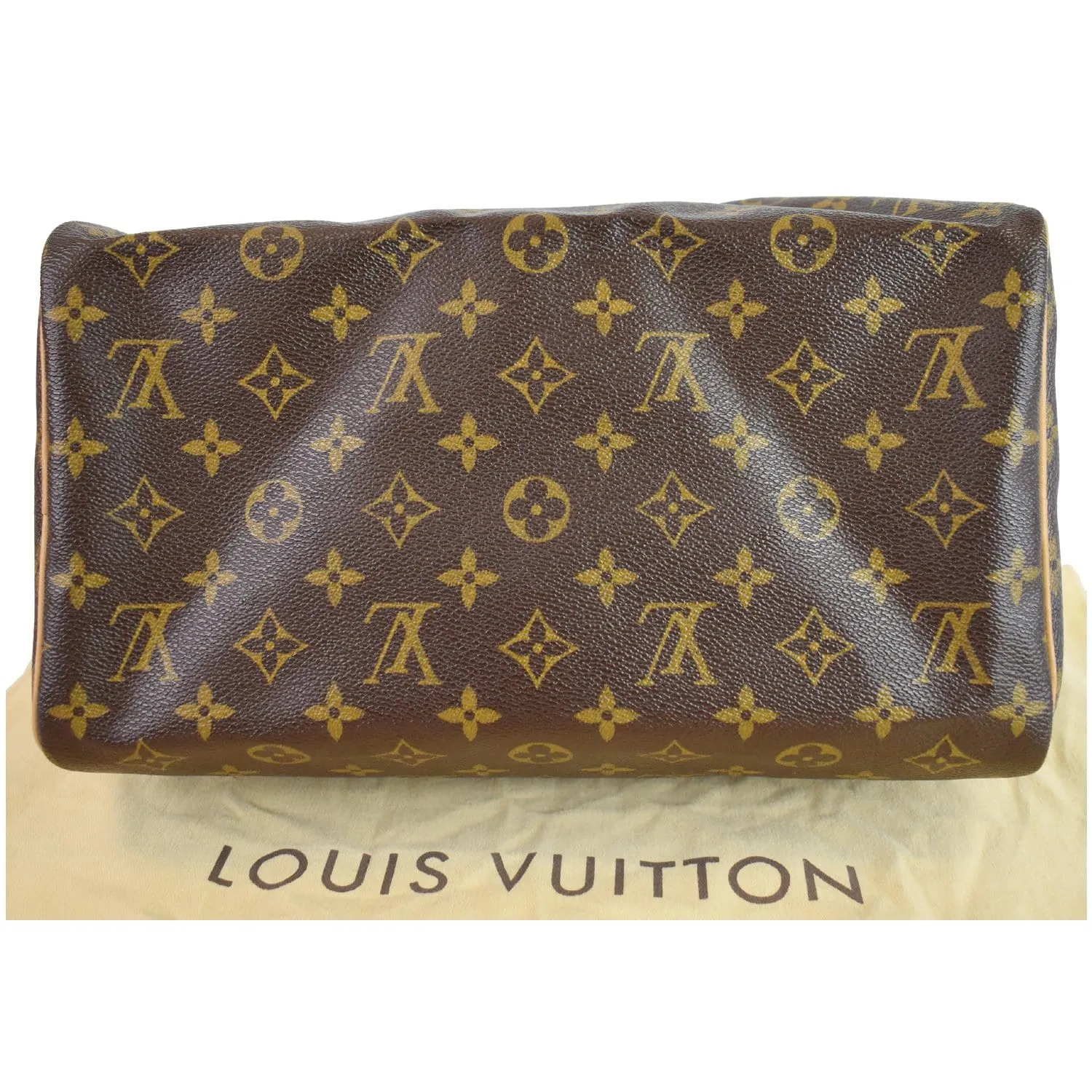 LOUIS VUITTON Speedy 30 Monogram Canvas Satchel Bag Brown