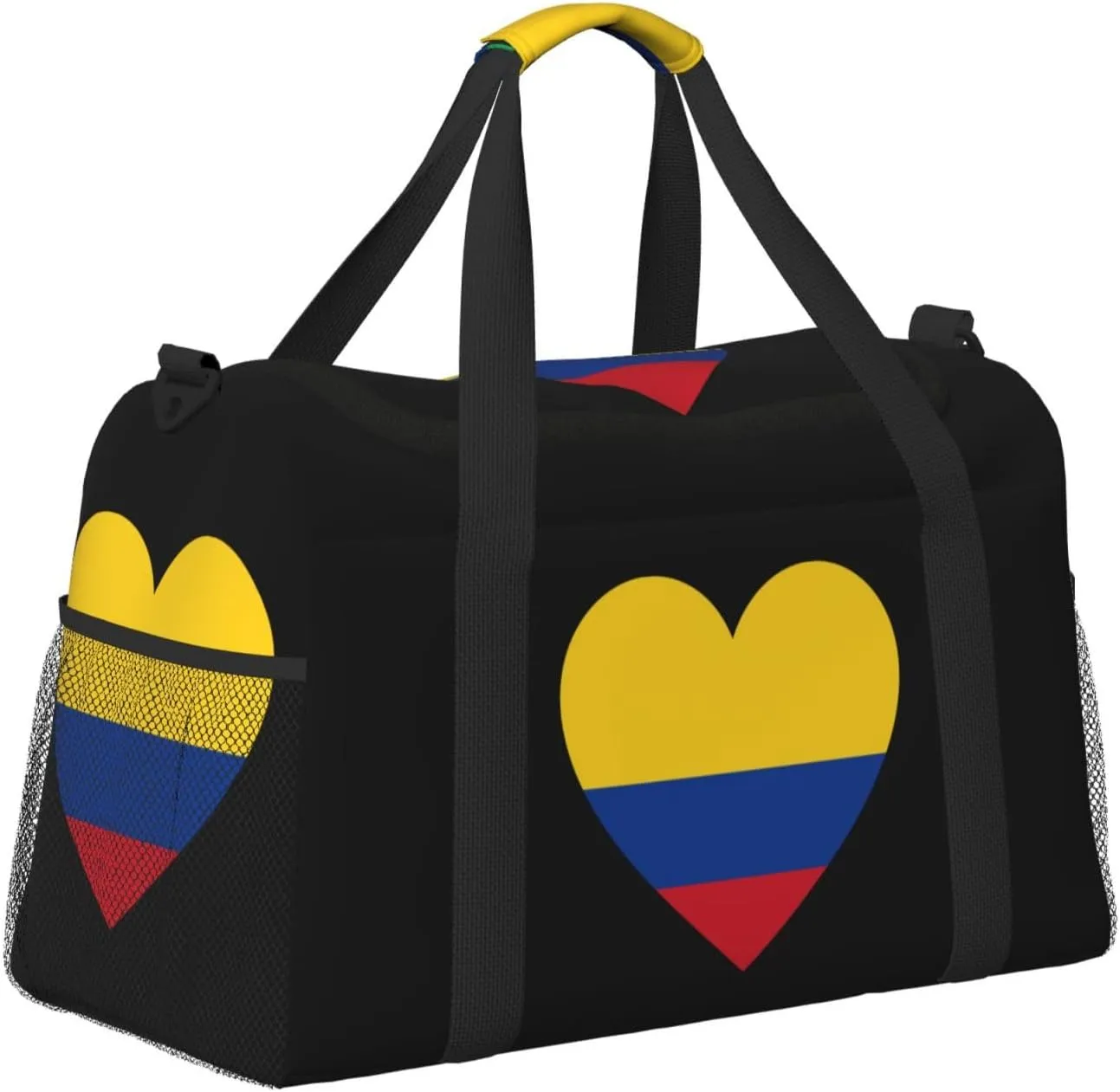 Love Colombia Flag 0 Travel Duffel Bag Large Foldable Waterproof Overnight Bag For Beach Swim Bags Pool Sports Gym