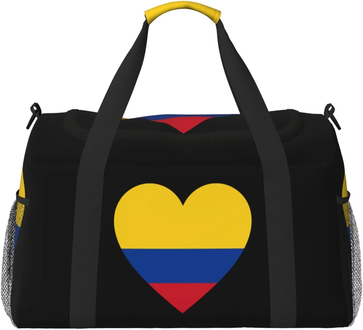 Love Colombia Flag 0 Travel Duffel Bag Large Foldable Waterproof Overnight Bag For Beach Swim Bags Pool Sports Gym