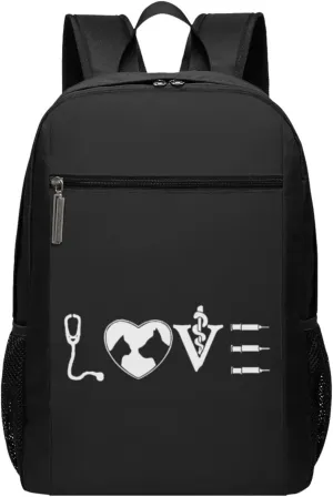 Love Vet Tech Travel Laptop Backpack, Business Anti Theft Slim Sturdy Laptops Backpacks, College Computer Bag Gift for Men & Women Fits 17 Inch Notebook,Black