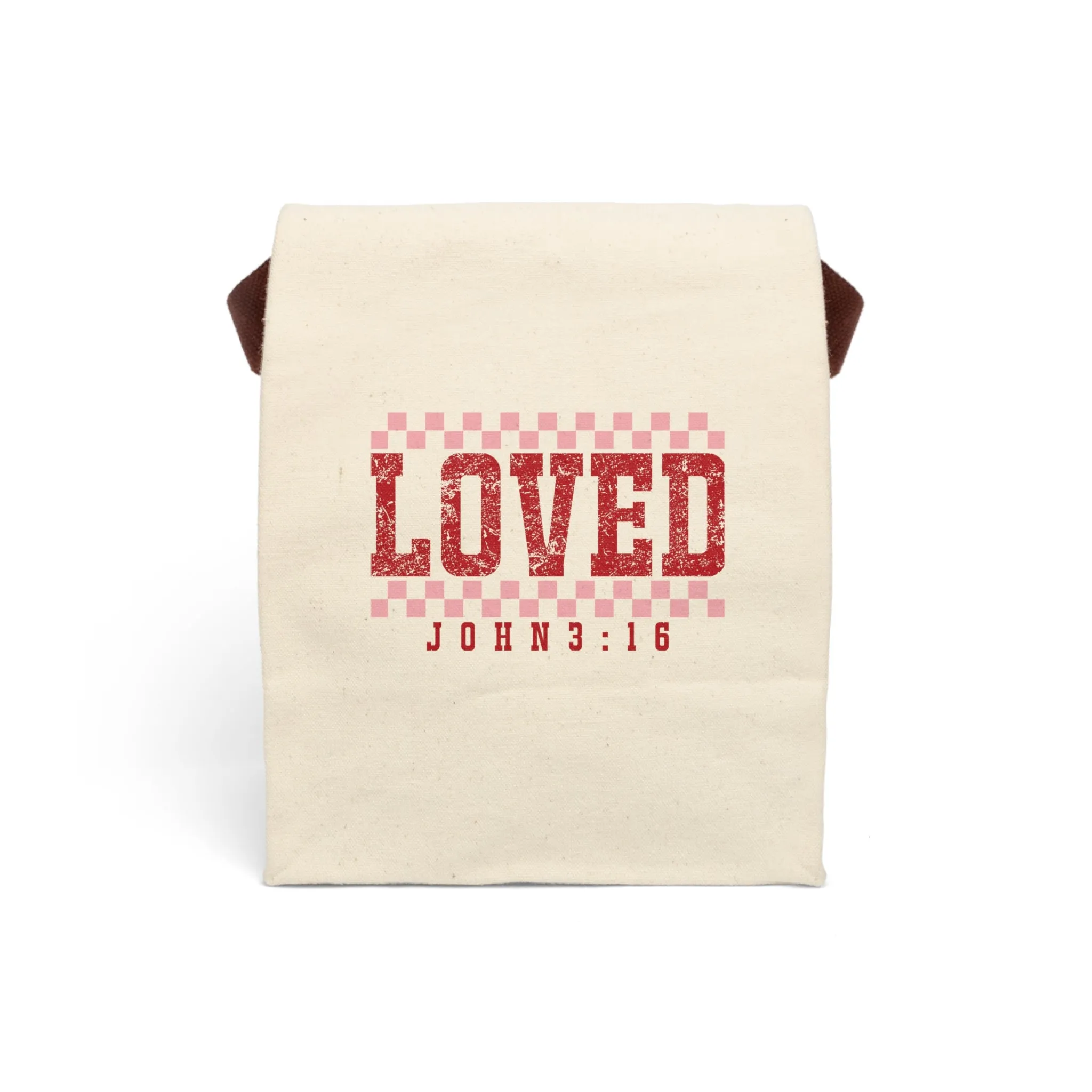 Loved John 3:16 Canvas Lunch Bag With Strap