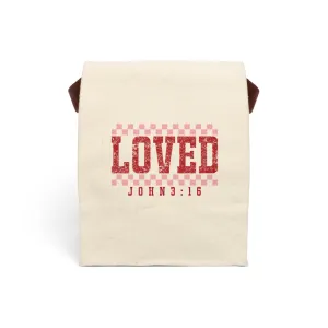 Loved John 3:16 Canvas Lunch Bag With Strap