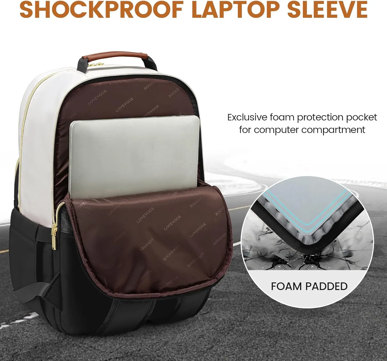 LOVEVOOK Laptop Backpack, 15.6 Inch Laptop Bag, Waterproof Women's Travel Backpack, Work Bag, College Teacher Carry On Backpack Daypack with USB Port