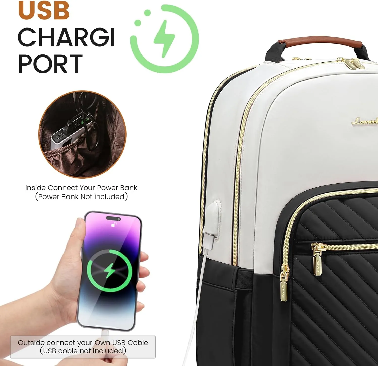 LOVEVOOK Laptop Backpack, 15.6 Inch Laptop Bag, Waterproof Women's Travel Backpack, Work Bag, College Teacher Carry On Backpack Daypack with USB Port