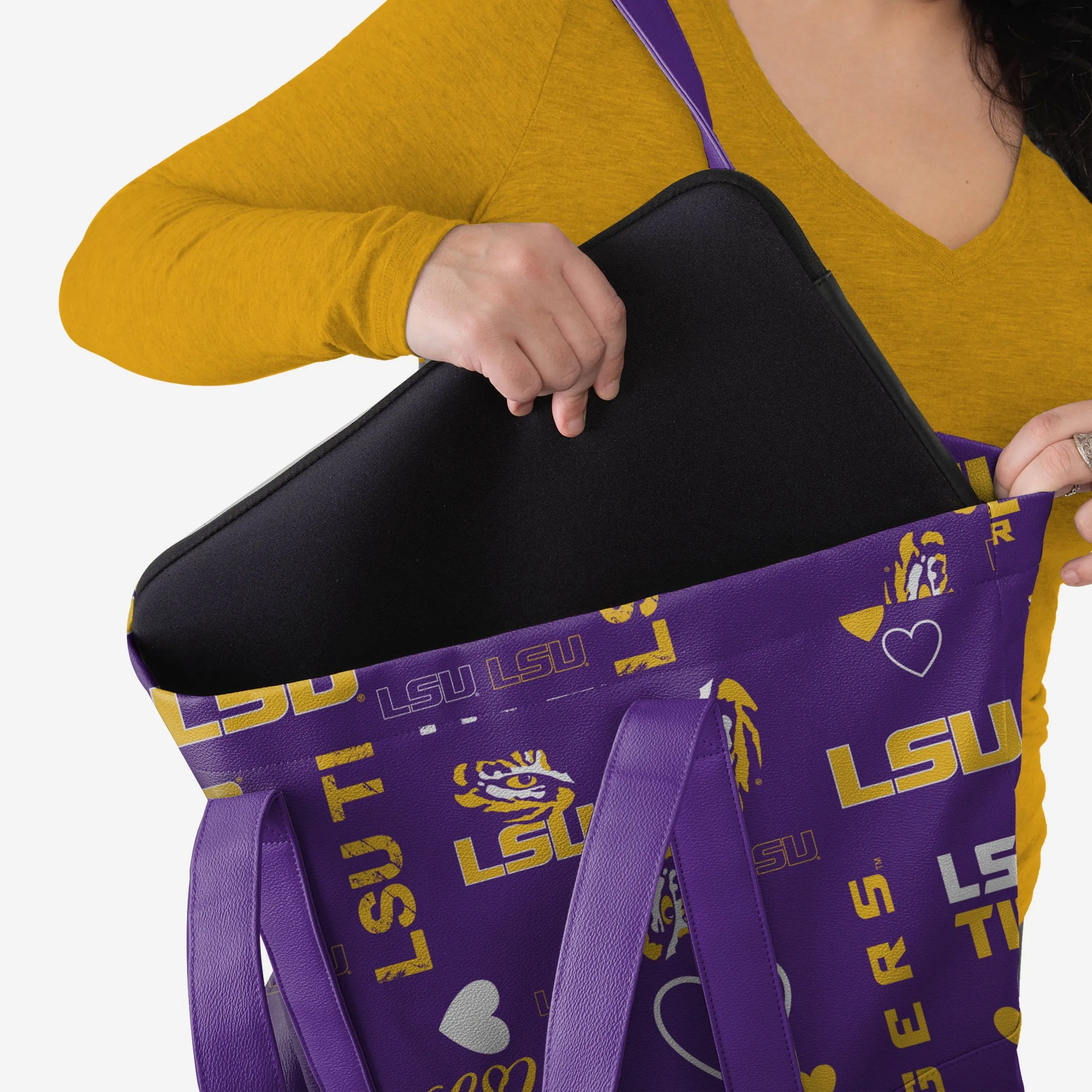 LSU Tigers Logo Love Tote Bag