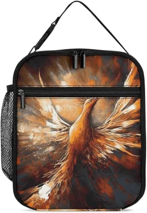 Lunch Bag Abstract Phoenix Lunch Box Portable Lunchbox Lunch Tote Bag Small Leakproof Cooler for Work Picnic Travel