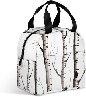Lunch Bag for Women Men Birch Tree Lunch Box Lunch Tote Bag Small Leakproof Cooler for Work Picnic Travel