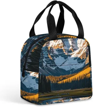 Lunch Bag for Women Men Rocky Mountain Range Lunch Box Lunch Tote Bag Small Leakproof Cooler for Work Picnic Travel