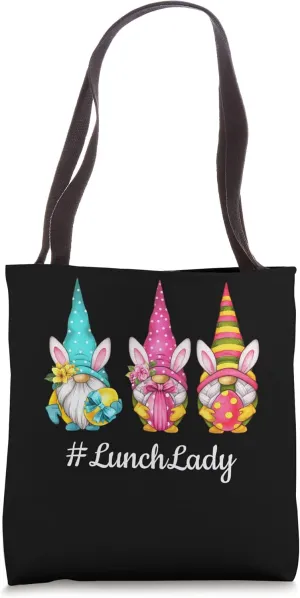 Lunch Lady Easter Day Gnomes Eggs Girls Women Tote Bag