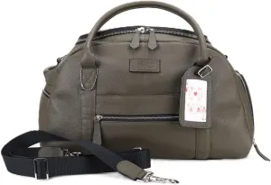 Luxury Genuine Leather Charcoal Grey Travel Duffel Bag Stylish and Durable & Spacious Weekender