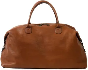 Luxury Leather Duffel Bag (Tan)
