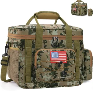 Maelstrom Tactical Lunch Box, Insulated Lunch Bag for Men, Durable Leakproof Soft Cooler Bag with Detachable MOLLE Bags, Large Lunch Tote for Adult Women Work,Picnic,20 Cans/15 L, Camouflage