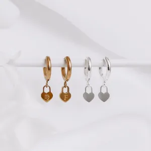 Maggie - Stainless Steel Engraved Heart Earrings