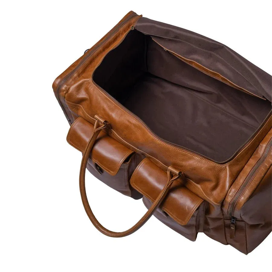 Mally Philip Leather Travel Duffel Bag | Toffee