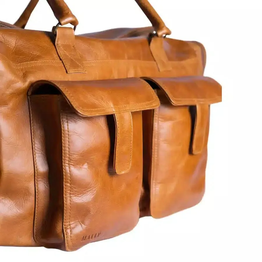 Mally Philip Leather Travel Duffel Bag | Toffee