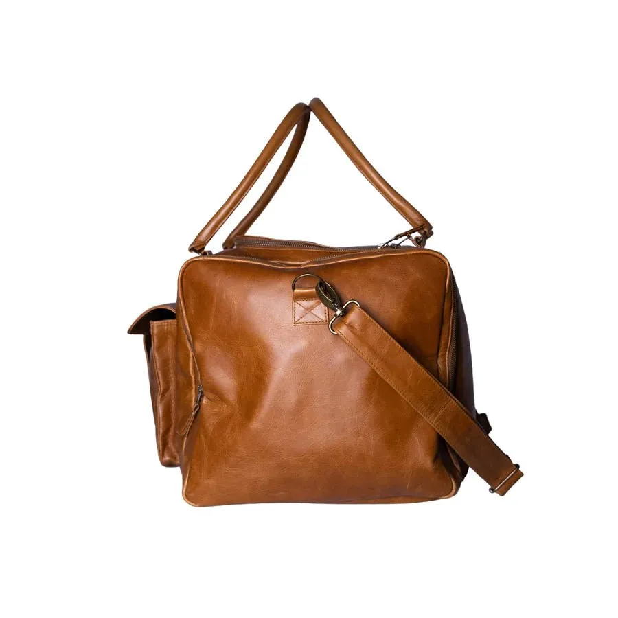 Mally Philip Leather Travel Duffel Bag | Toffee