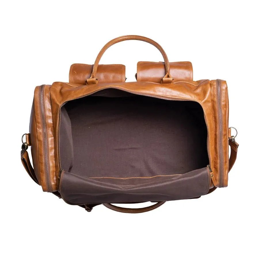 Mally Philip Leather Travel Duffel Bag | Toffee