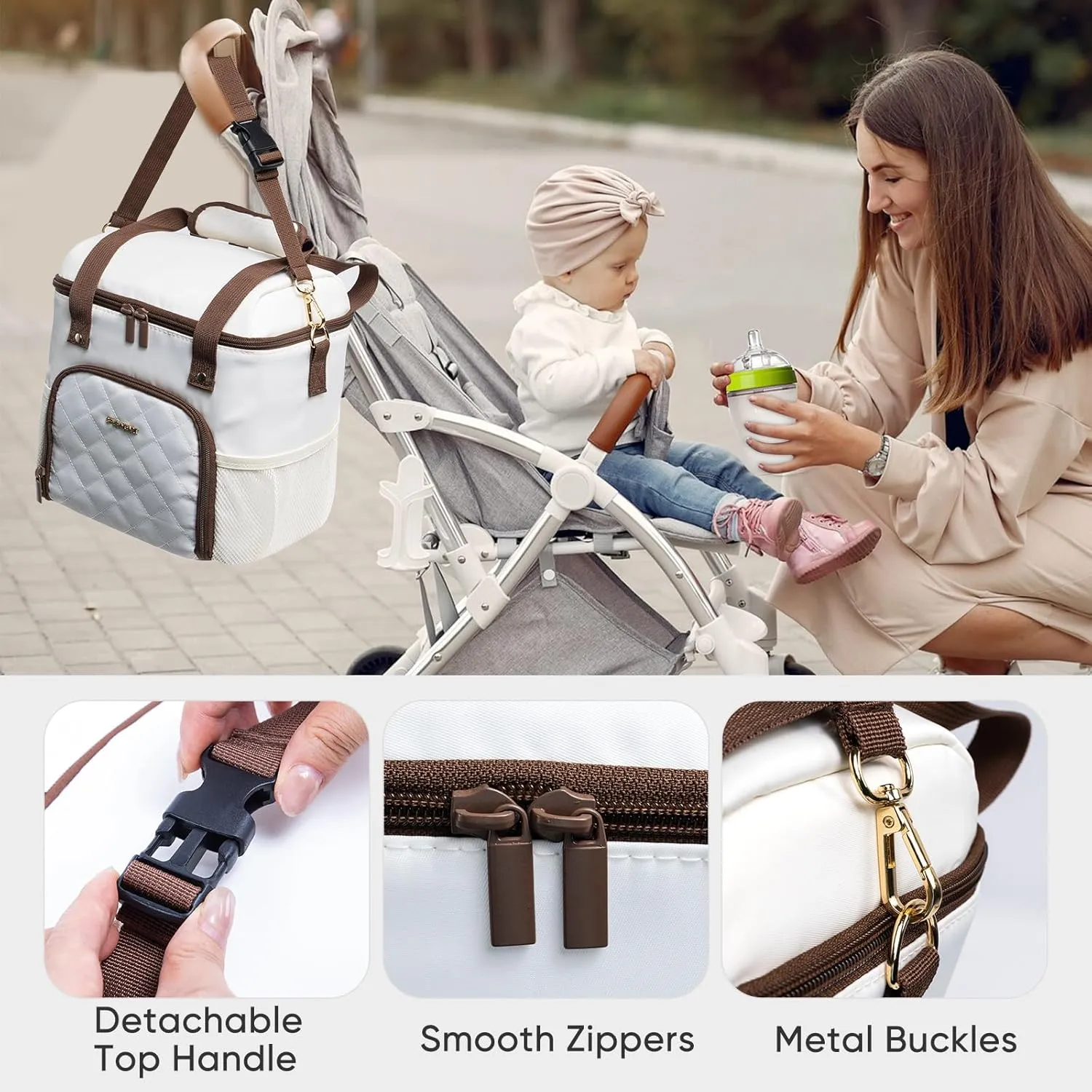Mam Breastmilk Cooler Bag with Ice Pack for 4 Bottles - See-through Breast Pump Bag for Baby Bottles 4oz-9oz