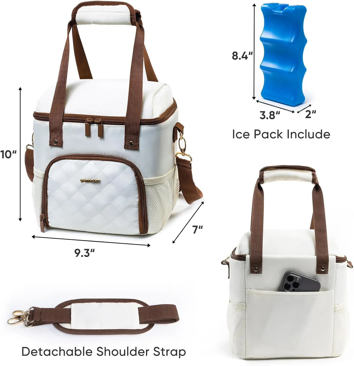 Mam Breastmilk Cooler Bag with Ice Pack for 4 Bottles - See-through Breast Pump Bag for Baby Bottles 4oz-9oz