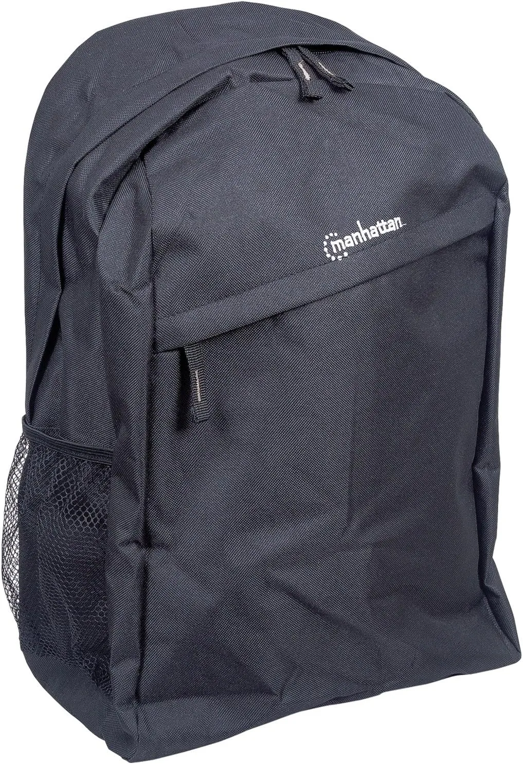 Manhattan Knappack Carrying Case (Backpack) for 15.6" Notebook, Books, Clothing, Accessories, Pen, Business Card, Bottle - Black - 600D Polyvinyl Chloride, Polyester Interior - Shoulder Strap - 19.1"