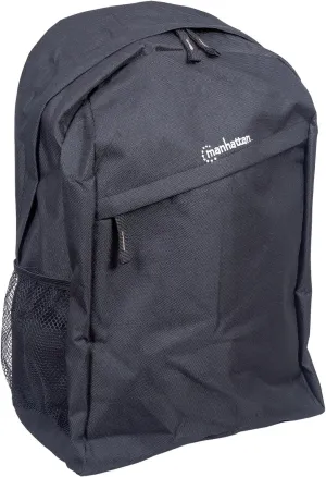 Manhattan Knappack Carrying Case (Backpack) for 15.6" Notebook, Books, Clothing, Accessories, Pen, Business Card, Bottle - Black - 600D Polyvinyl Chloride, Polyester Interior - Shoulder Strap - 19.1"