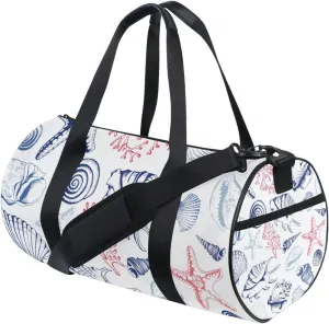 Marine Seashells Corals Duffel Bag Canvas Travel Weekender Luggage Gym Handbag for Men Women