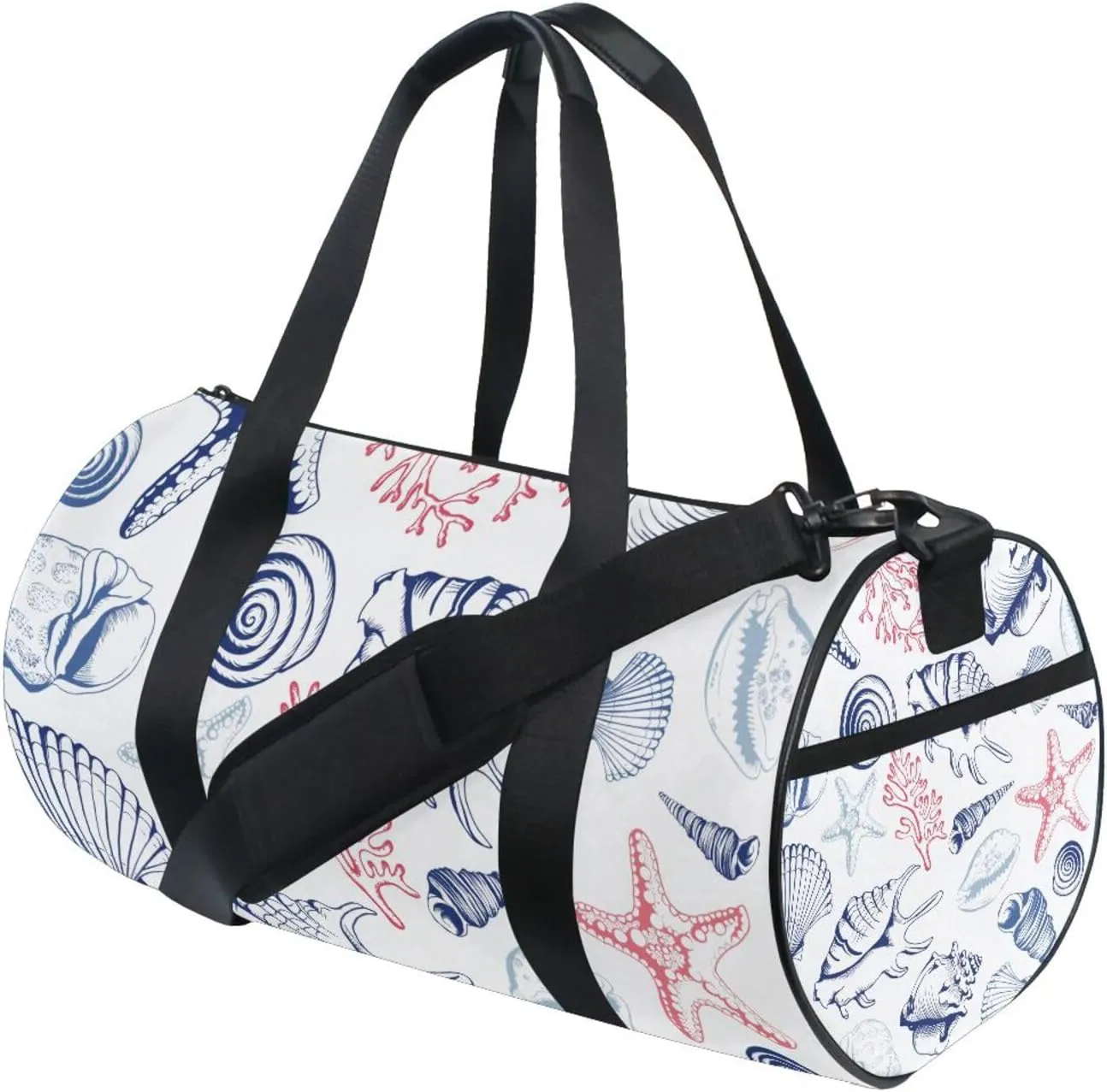 Marine Seashells Corals Duffel Bag Canvas Travel Weekender Luggage Gym Handbag for Men Women