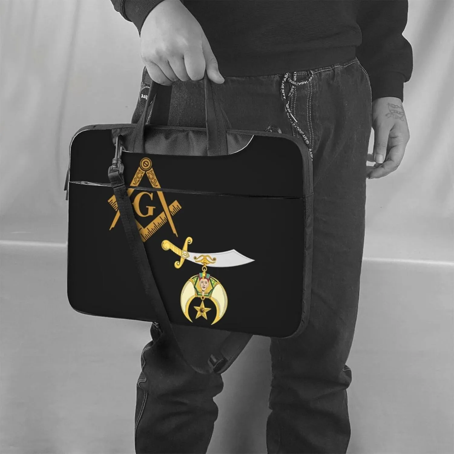 Mason Shriner Split 3d Pattern Laptop Bag Shoulder Bag Computer Notebook Briefcase Messenger Bag