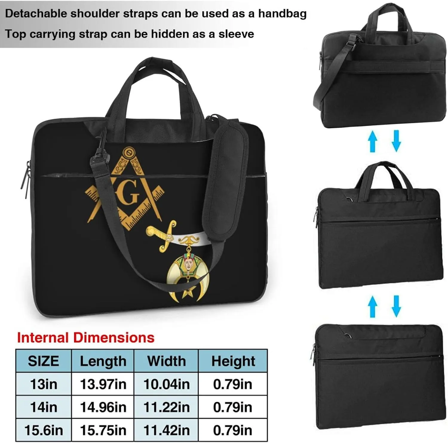 Mason Shriner Split 3d Pattern Laptop Bag Shoulder Bag Computer Notebook Briefcase Messenger Bag