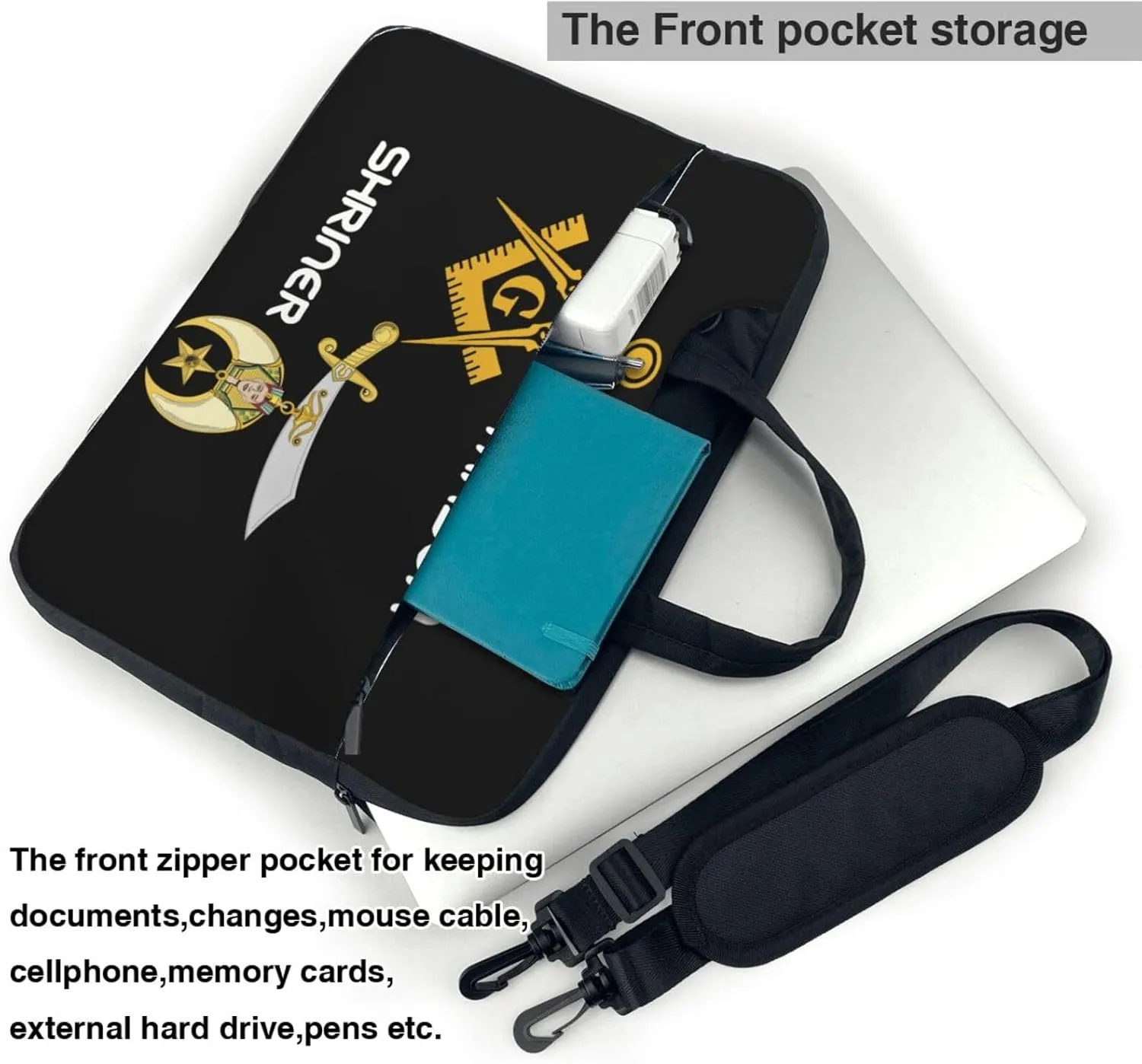 Masonic Shriner Split 3d Pattern Laptop Bag Shoulder Bag Computer Notebook Briefcase Messenger Bag