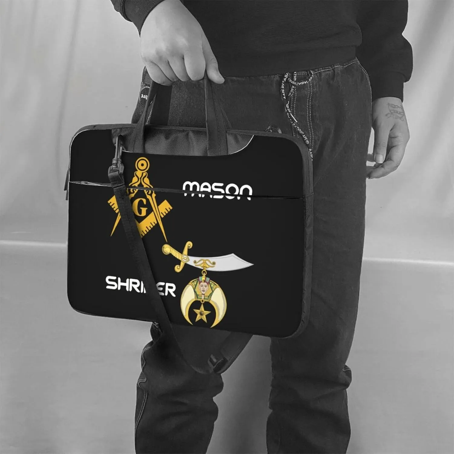 Masonic Shriner Split 3d Pattern Laptop Bag Shoulder Bag Computer Notebook Briefcase Messenger Bag