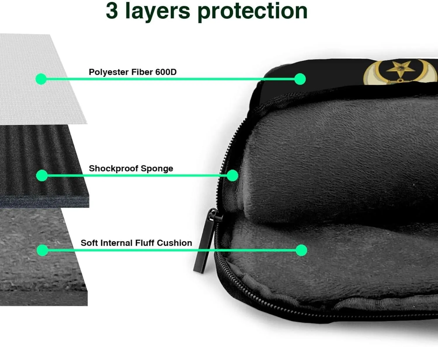 Masonic Shriner Split 3d Pattern Laptop Bag Shoulder Bag Computer Notebook Briefcase Messenger Bag