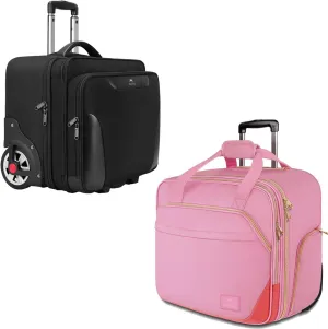 MATEIN Rolling Laptop Bag, Mens Large Briefcase with Big Wheels Fits 17.3 Inch Notebook for Business Travel Work