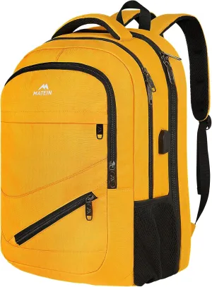 MATEIN Travel Backpack, Large Travel Bag for Women Men TSA Approved, Carryon Backpack with Laptop Compartment and USB Charger Port, Water Resistant 17 Inch Laptop Computer Bag