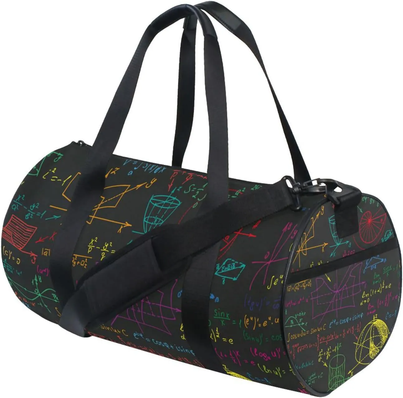 Math Science Pattern Gym Duffel Bag Canvas Travel Weekender Luggage Handbag for Men Women Sports and Overnight