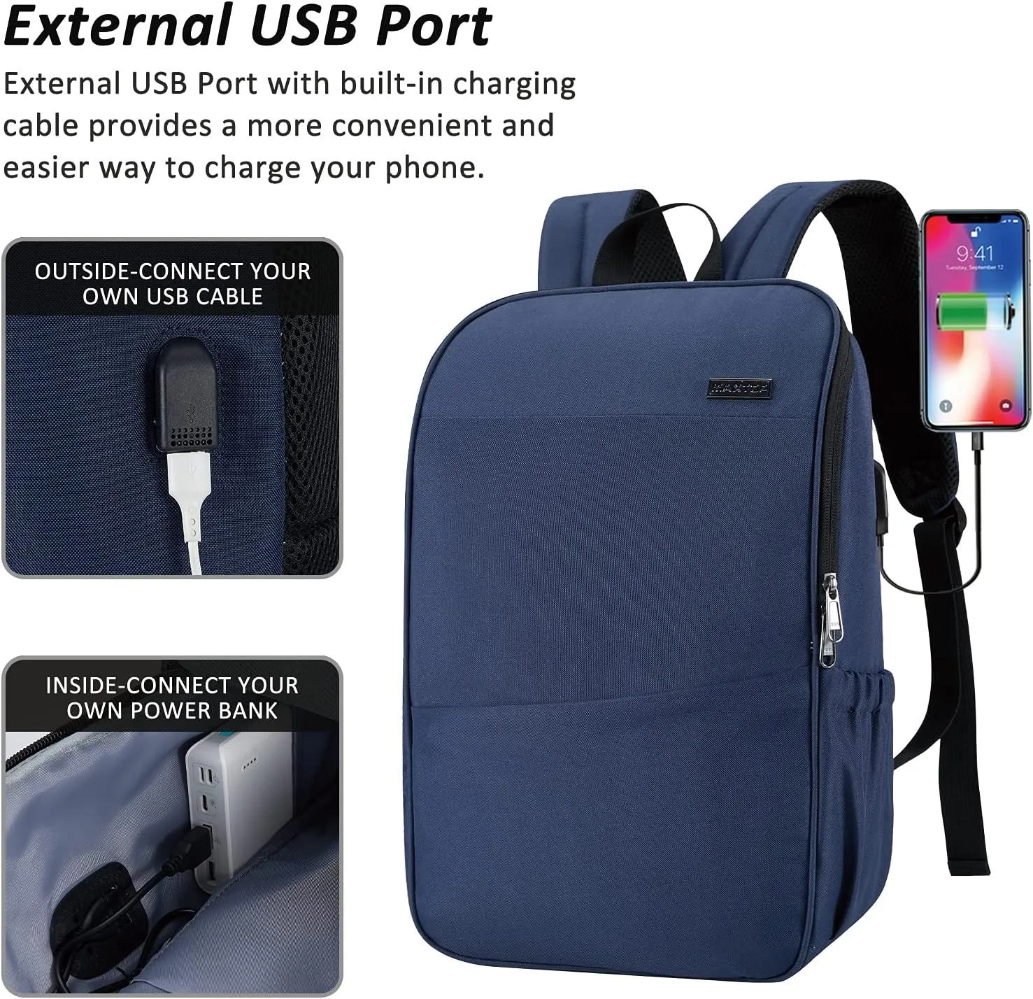 MAXTOP Laptop Backpack Bookbag Backpack with USB Charging Port Anti-Theft[Water Resistant] Work College Business Travel Computer Backpack for Men Women Fits up to 16" Notebook