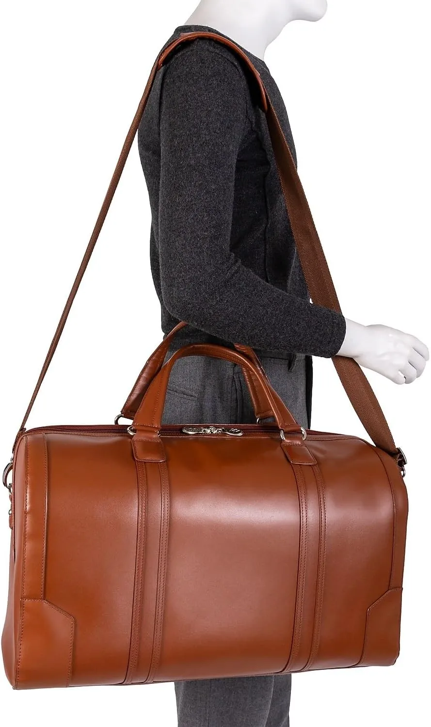 McKlein 20" Carry-all Leather Duffel- KINZIE- Brown